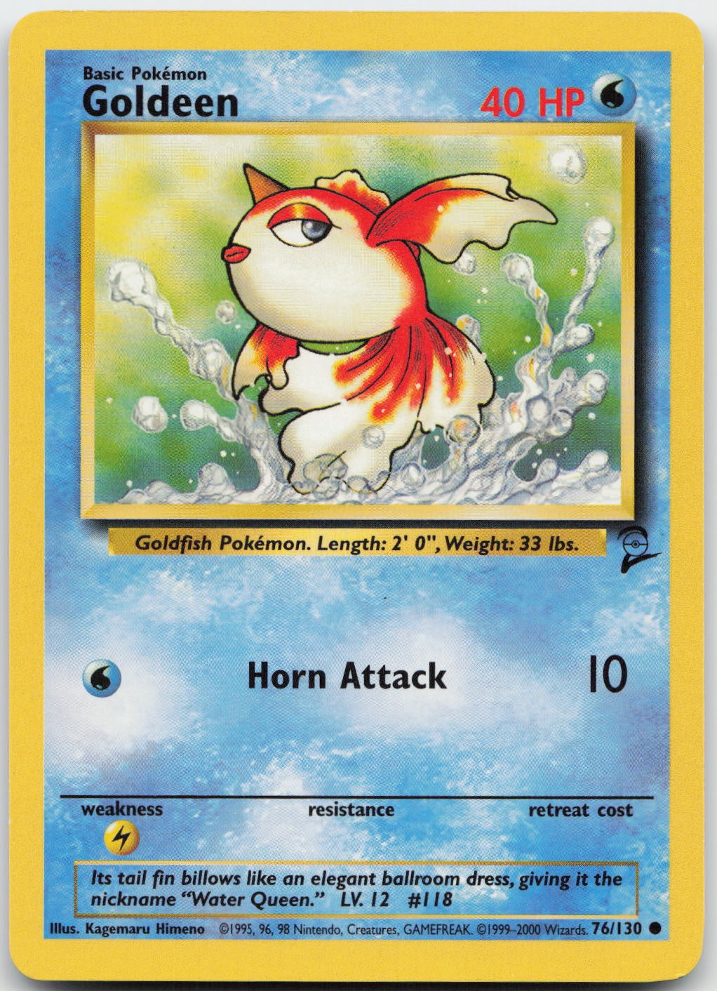 Goldeen 76/130 Set Base Comune 2 Pokemon Giocati Leggermente