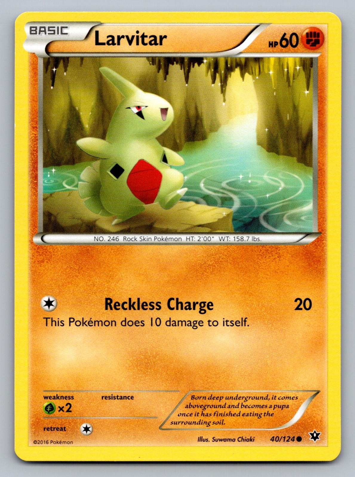 Larvitar 40/124 destini comuni si scontrano pokemon leggermente giocato
