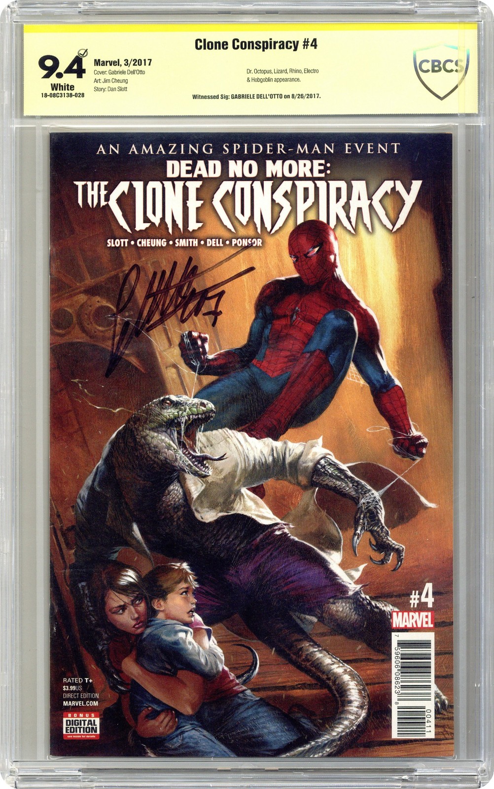Clone Conspiracy Spider-Man #4A Dell'Otto CBCS 9.4 Testimone Sig 2017