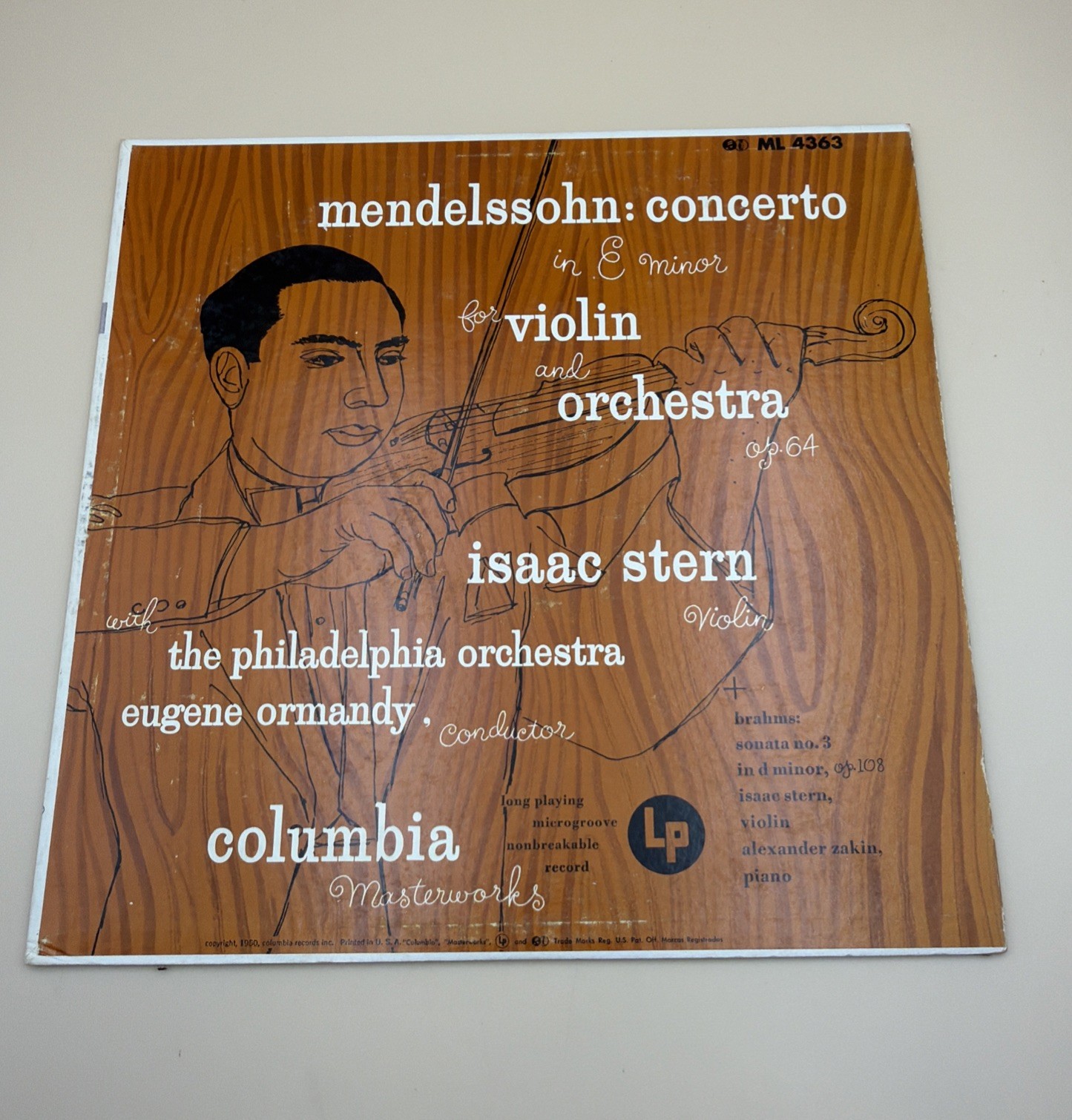 Isaac Stern Violin Mendelssohn OP 64 Brahms OP 108 Columbia 6 Eye LP