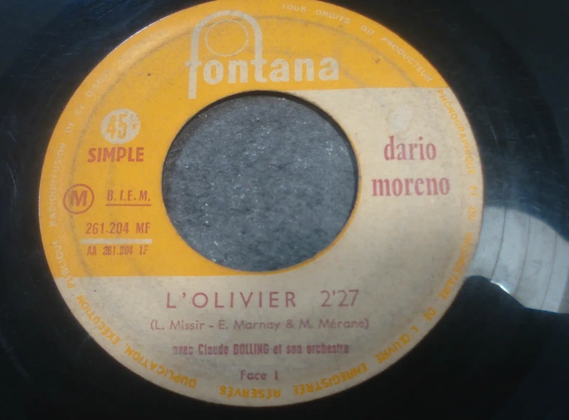 45t juke box -dario moreno -l olivier -1960