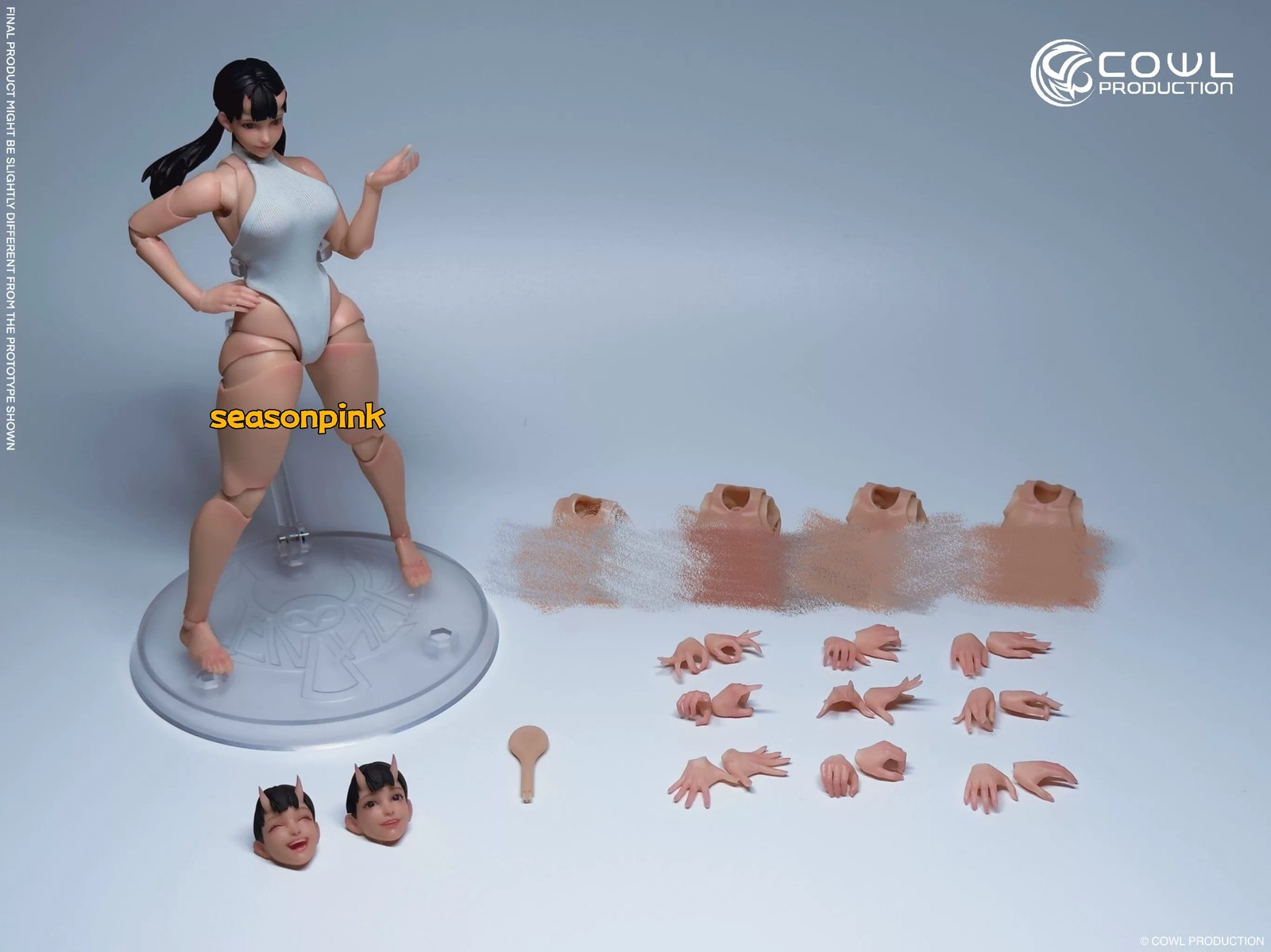 COWL PRODUCTION Oni Ghost Girl con trucco scala 1/12 action figure femminile corpo