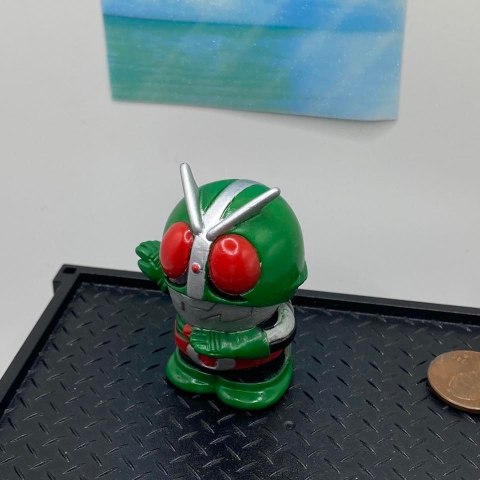 Vintage Bandai Kamen Rider SD Old n.2 Niigo Chibi Mini Sofubi Finger Puppet giocattolo