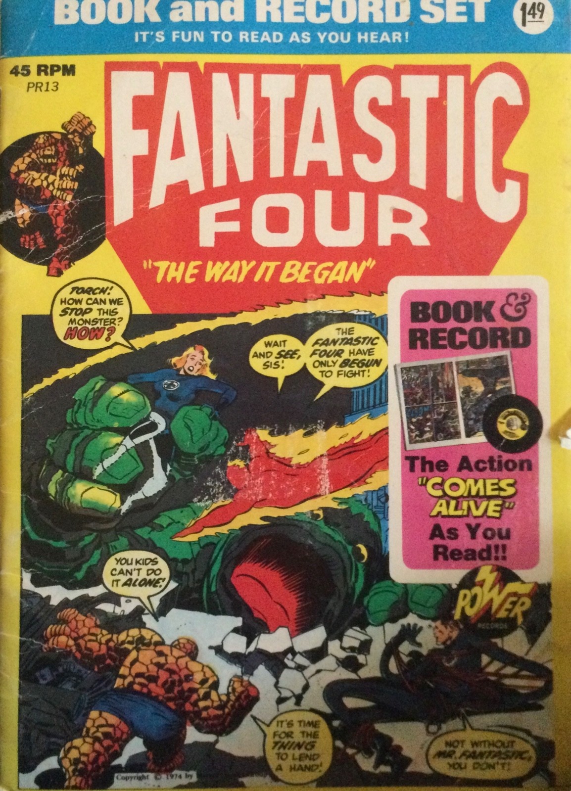 1974 Fantastic Four The Way It Began Comic Book and Record Set PR13