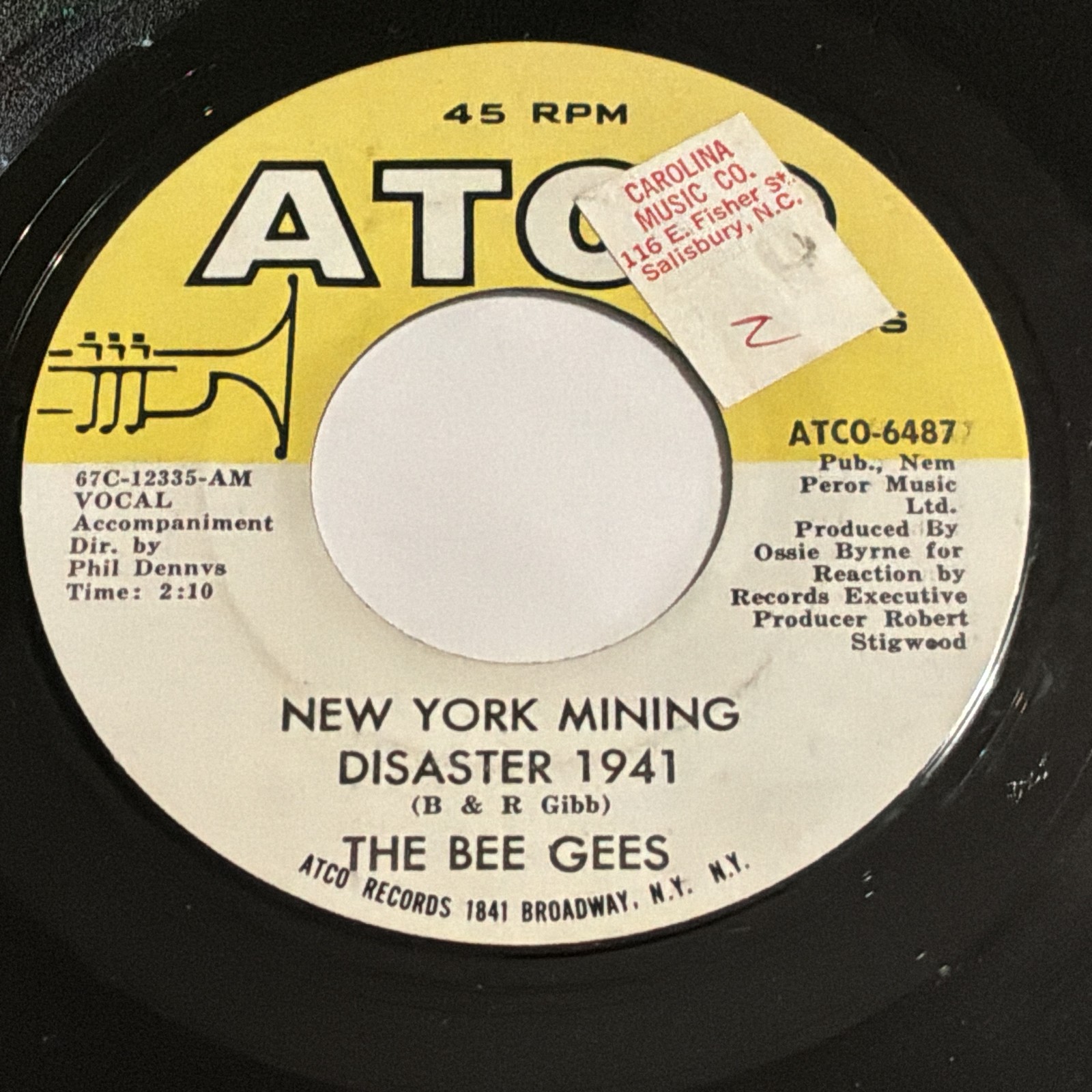 The Bee Gees: New York Mining Disaster 1941 / I Can't See Nobody 45 - ATCO