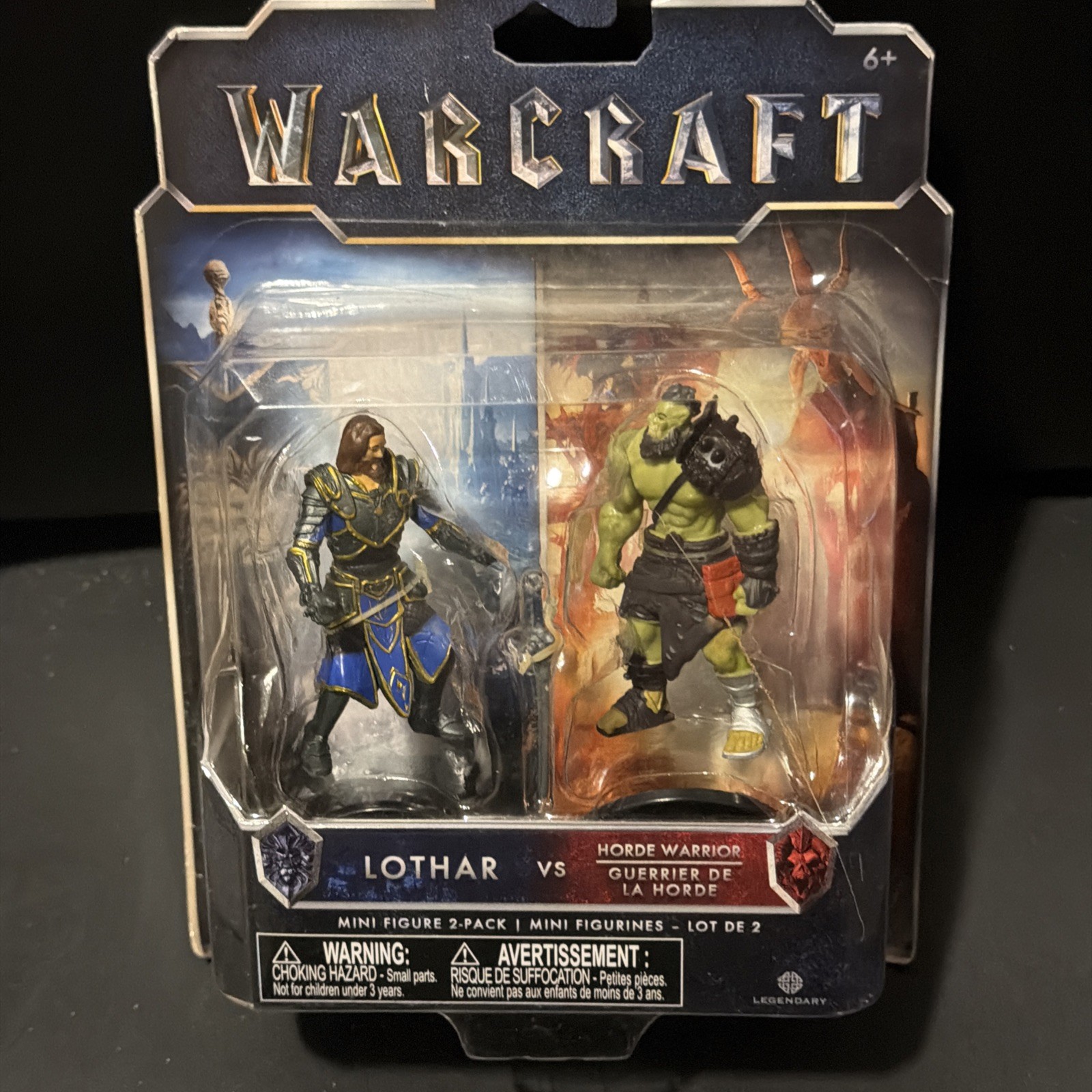 Warcraft Mini Figure Confezione da 2 - Lothar vs. Orda Guerriero Jakks 2015