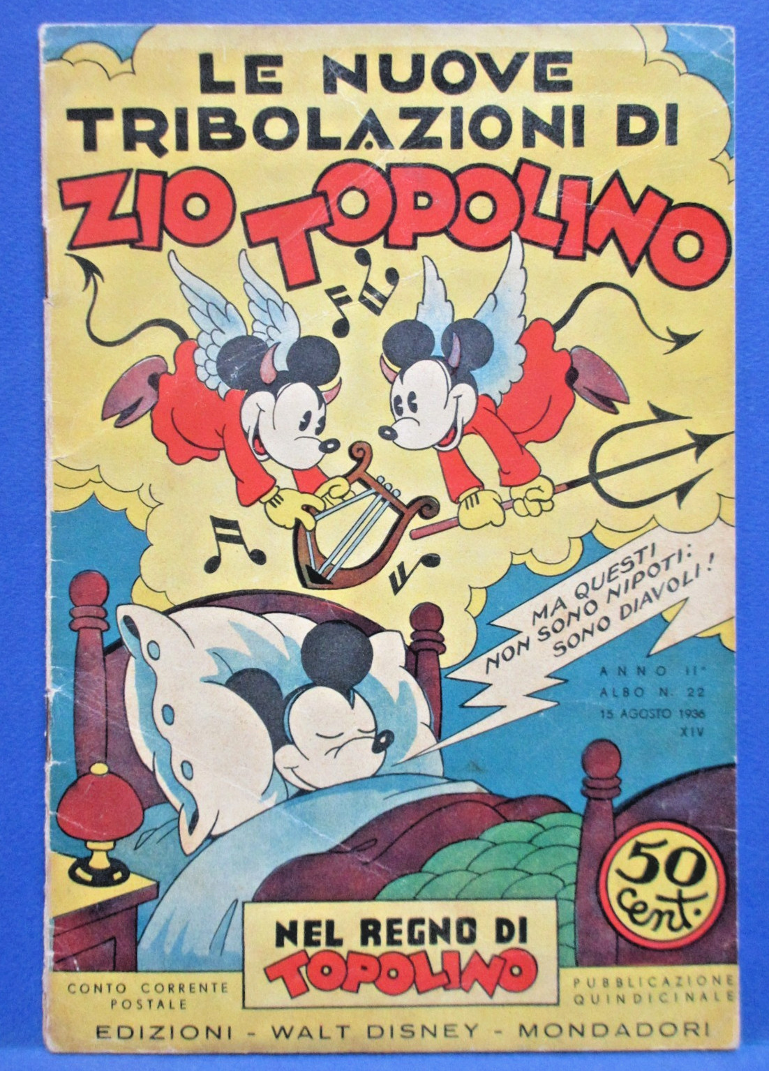 Nel Regno di Topolino 22 TRIBOLAZIONI TOPOLINO DISNEY MONDADORI 1936 ottimo