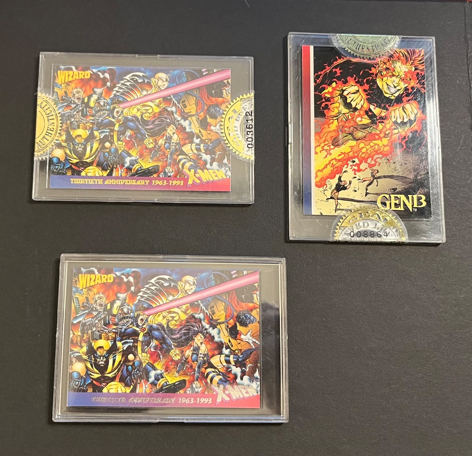 1993 Wizard Magazine Cards X-Men 30th & Gen-13 - 2X Foil Gold Sealed, 1X Silver