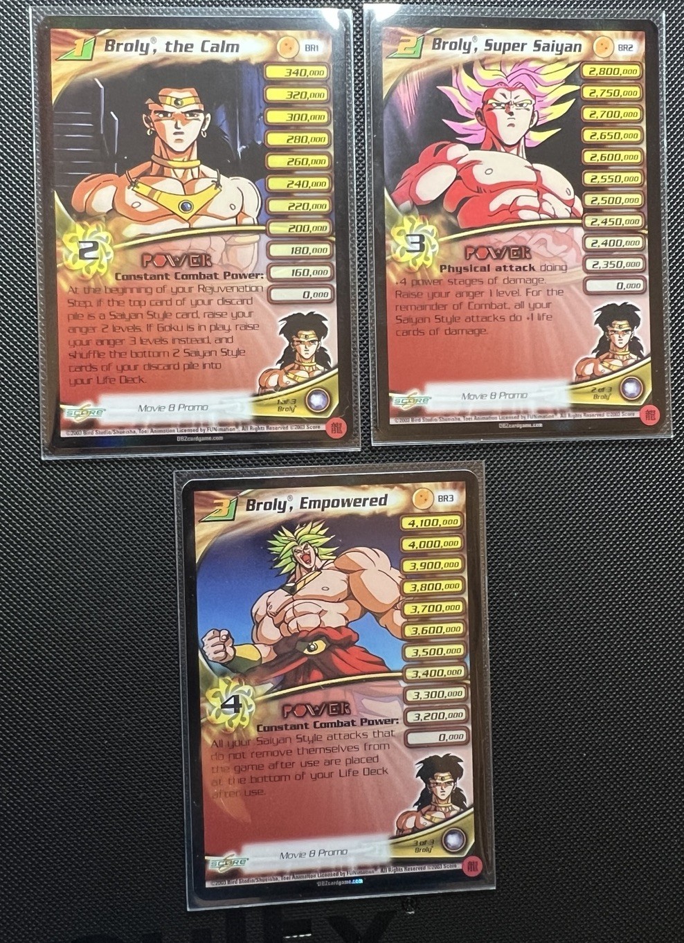 Dragon Ball Z DBZ CCG BR1 BR2 BR3 Broly Movie The Calm 2003 Set