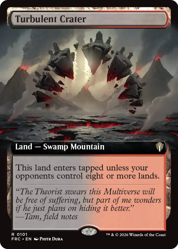 MTG Turbulent Crater Extended Art Reality Fracture Commander 101 quasi nuovo raro