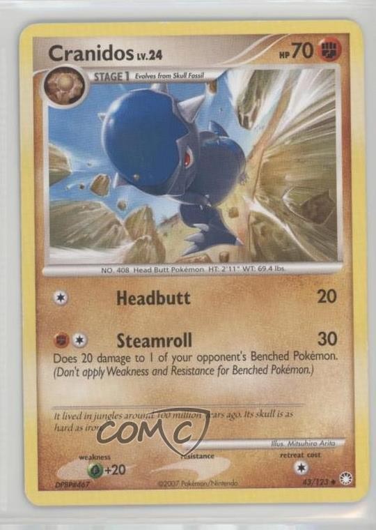 Cranidos Pokémon Diamond & Pearl Mysterious Treasures #43 2007