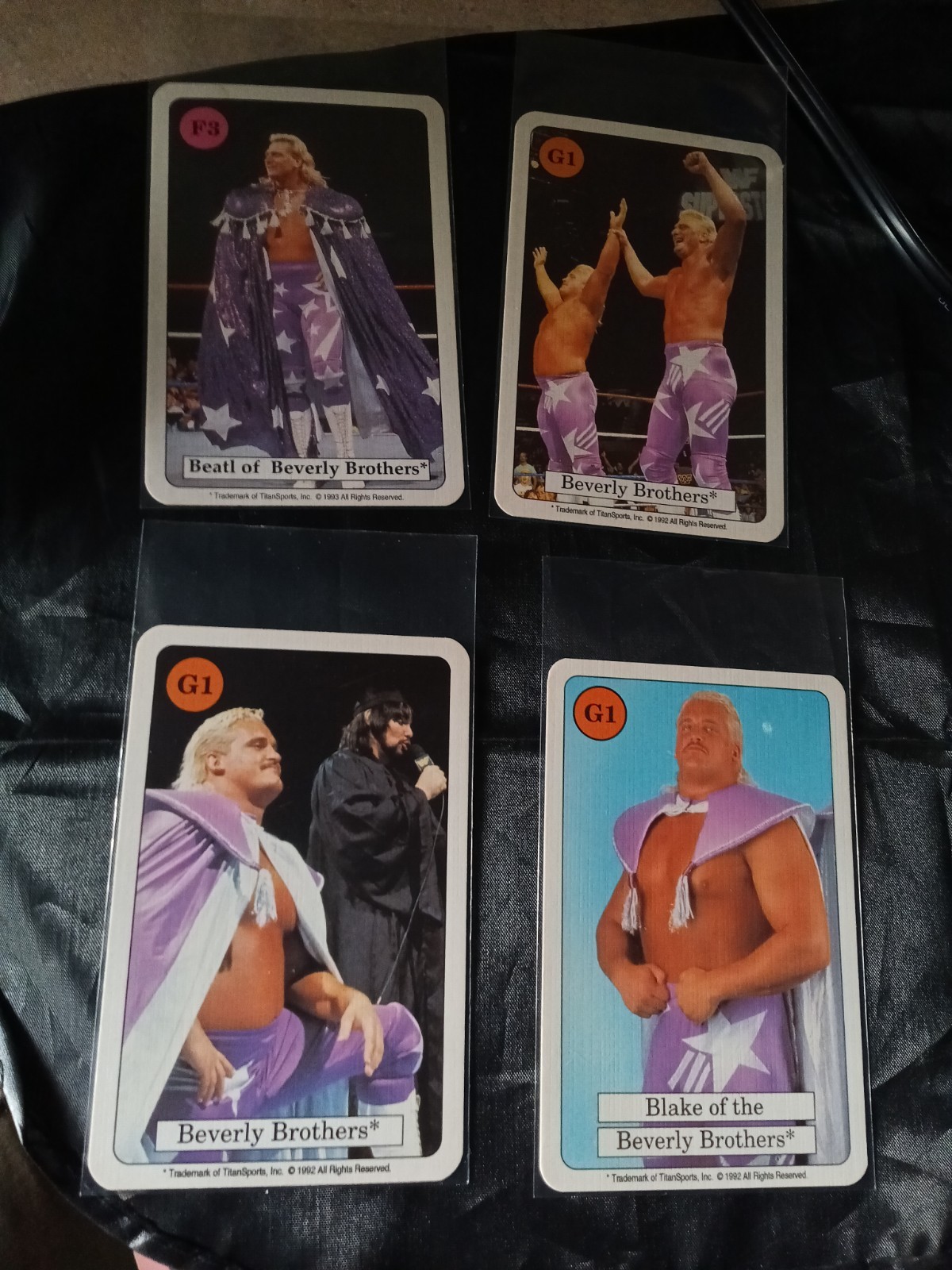 TitanSports 1992 WWF Beverly Brothers/Blake/Beau Cards G1 F3 Lot of 4