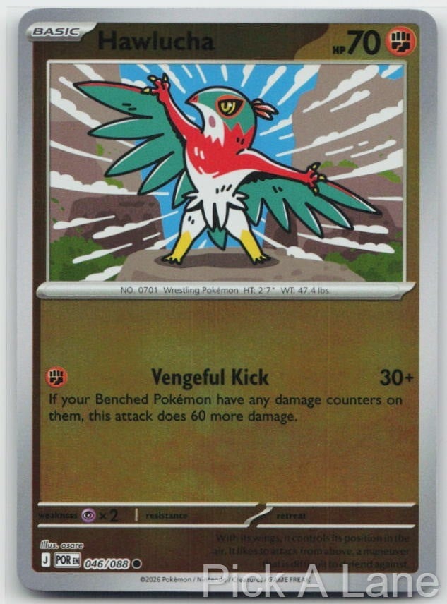 Hawlucha 046/088 Common Perfect Order Pokemon Reverse Holo Near Mint