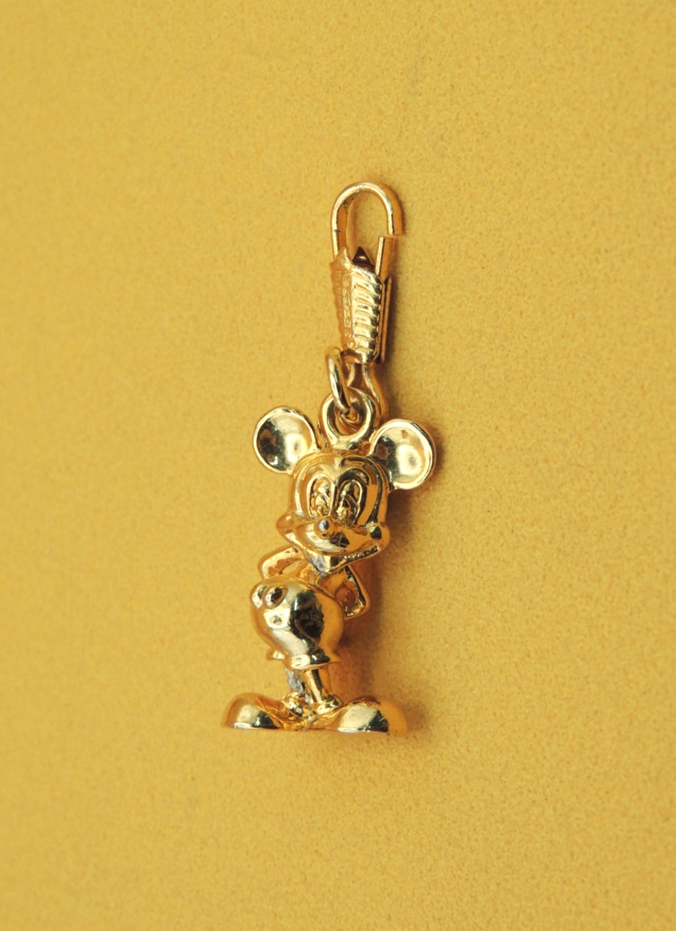 Mickey Mouse WALT DISNEY HOME VIDEO - Goodies Gift 90's - Golden Charm Keychain