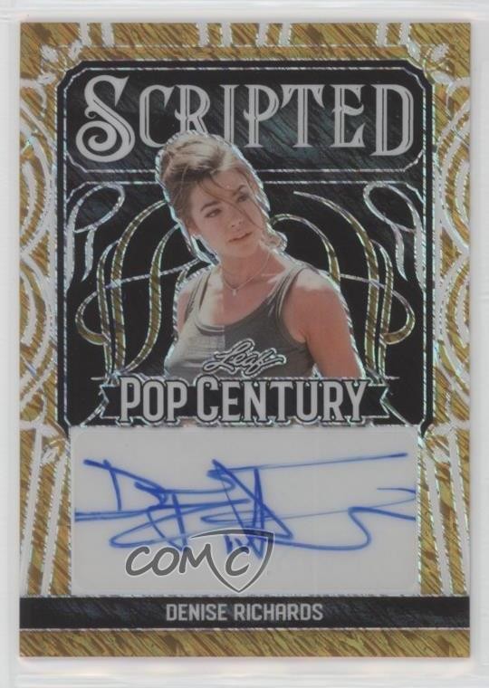 2024 Leaf Metal Pop Century Gold Diagonal Shimmer 1/1 Denise Richards Auto 05bt
