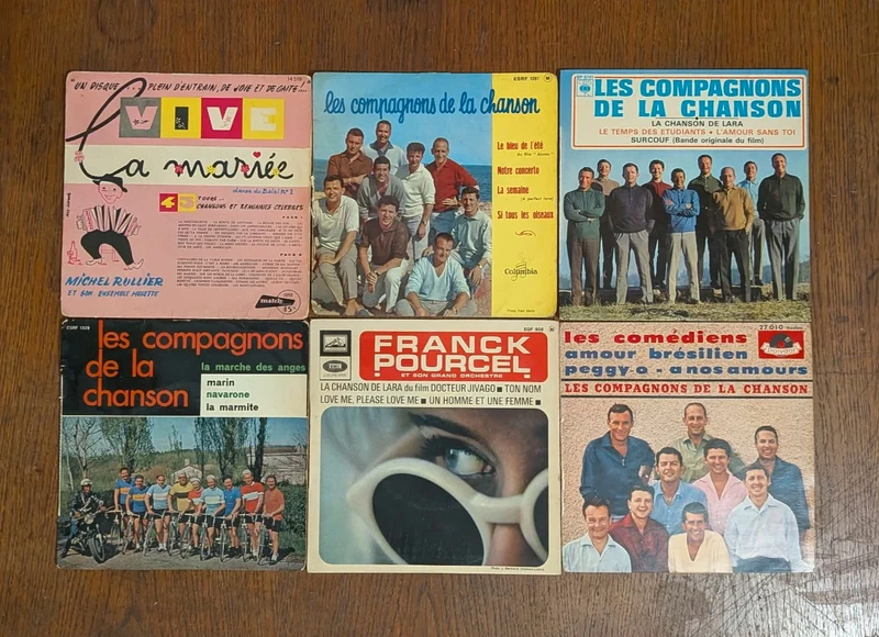 Lot 6 vinyles 45T Chanson française des années 60