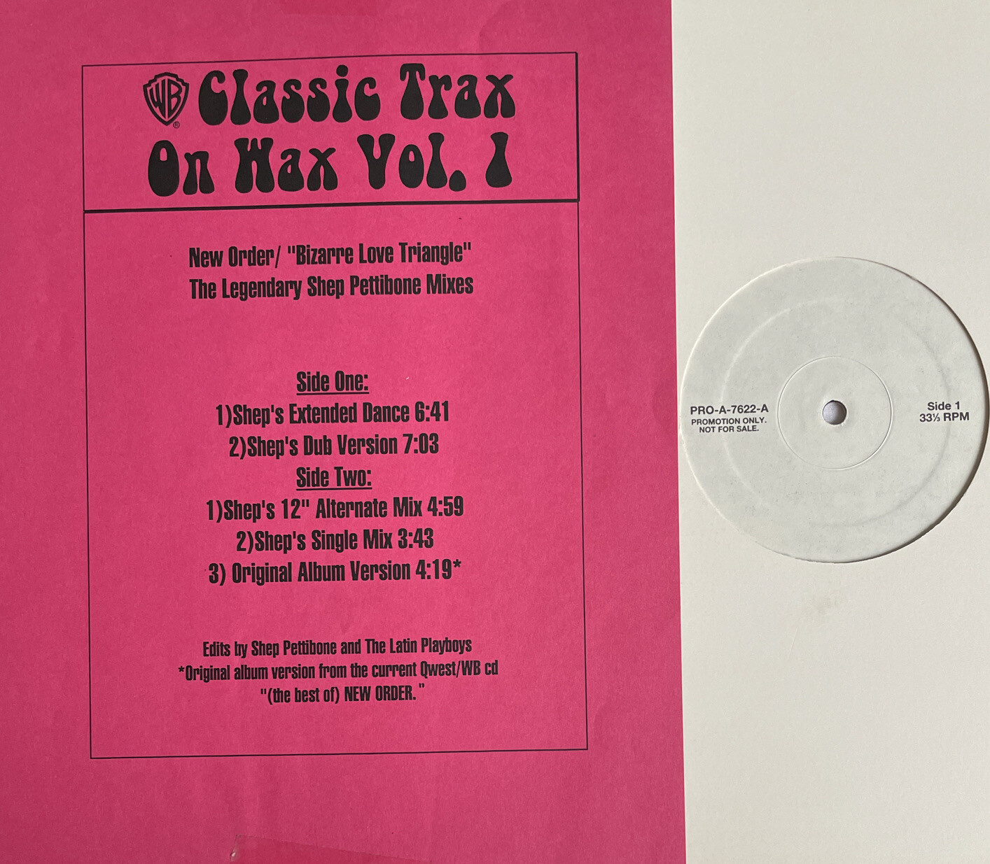 NEW ORDER -Bizarre Love Triangle- Ultra Rare Us 5 Track 12” Promo (Vinyl Record)