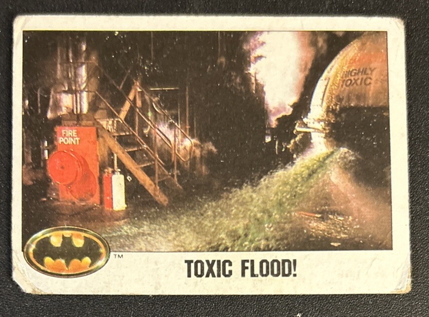 1989 Topps Batman The Movie “Toxic Flood” Card #29 Poor Creased