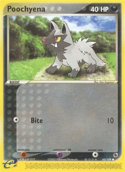 Poochyena 63/109 Common Ruby & Sapphire Pokemon Lightly Played