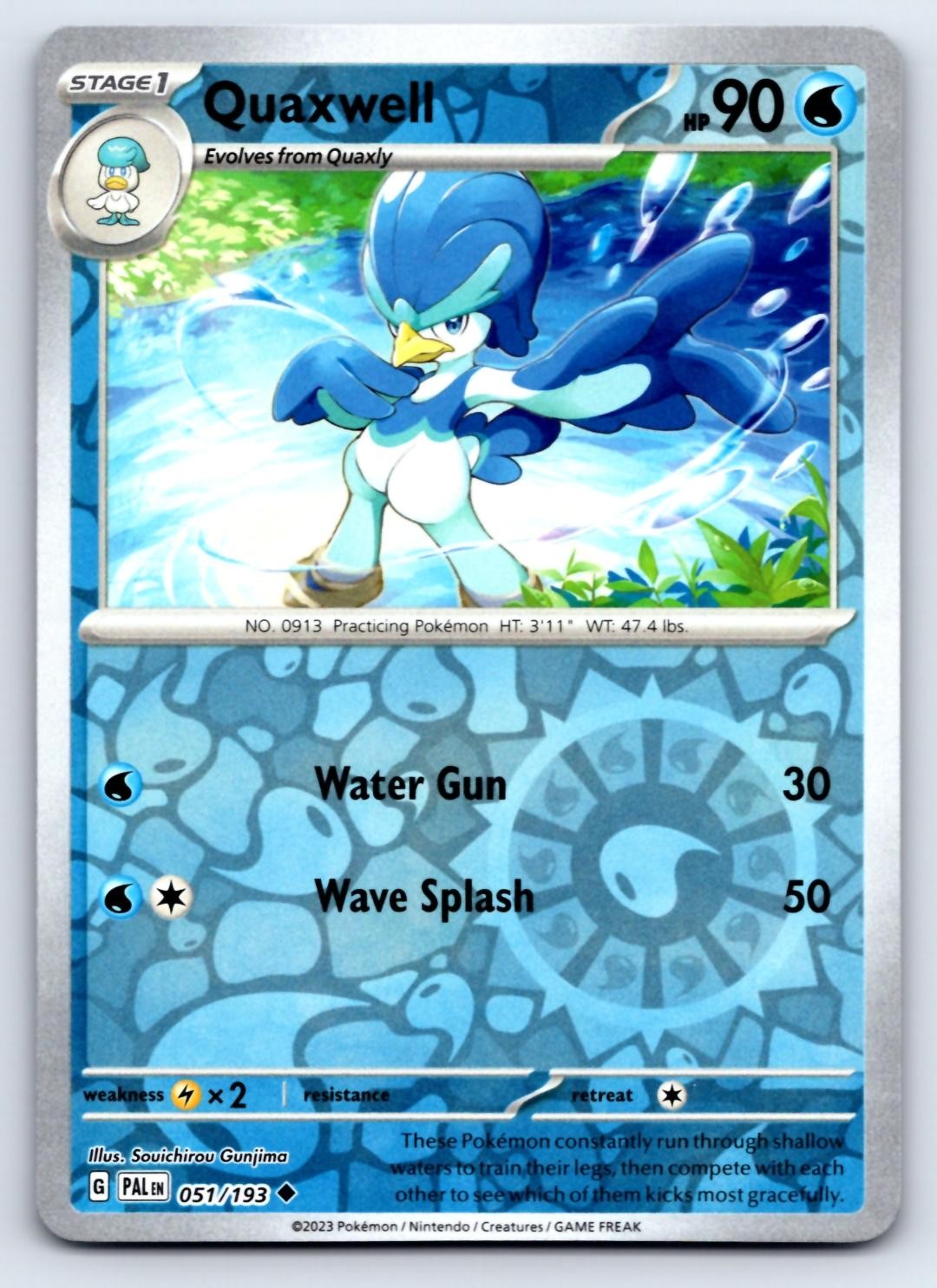 QUAXWELL 051/193 POKEMON PALDEA EVOLUTO NON COMUNE REVERSE HOLO QUASI NUOVO/M