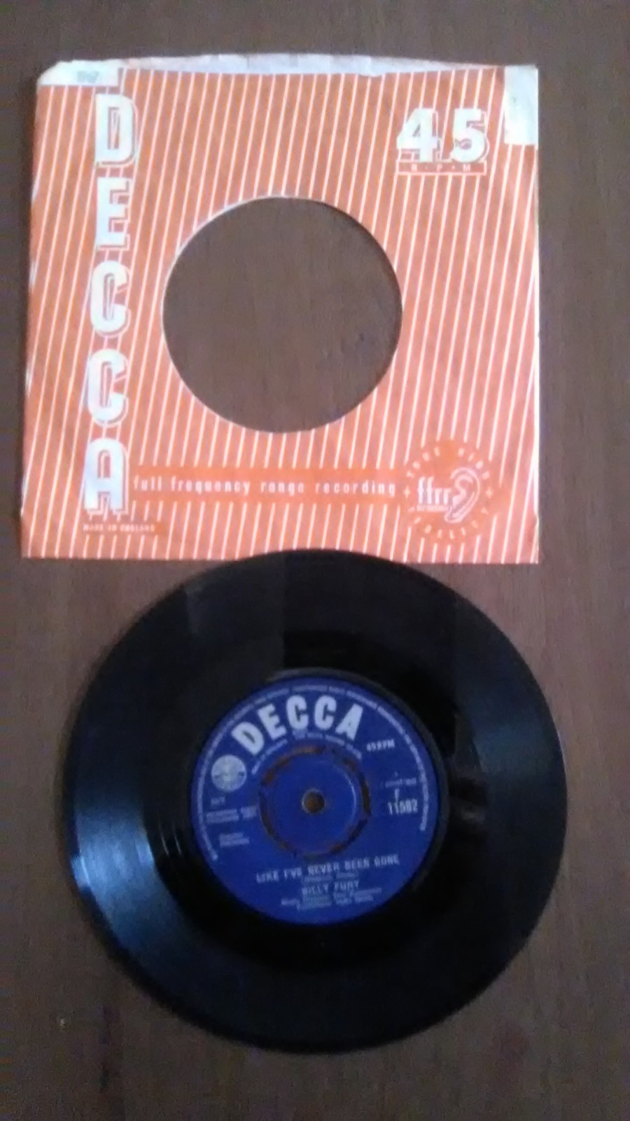 Billy Fury: Like I've Never Been Gone 7" Vinyl Single (Play Tested) - 522/26