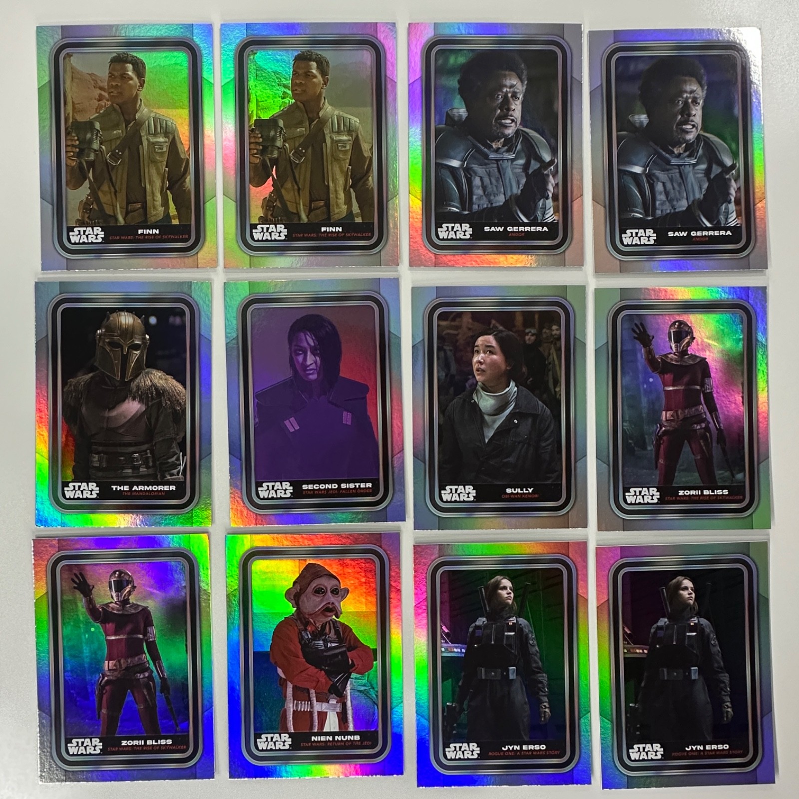 Lotto parallelo 2023 Topps Star Wars Flagship Rainbow Foil (12 carte) Jyn Erso