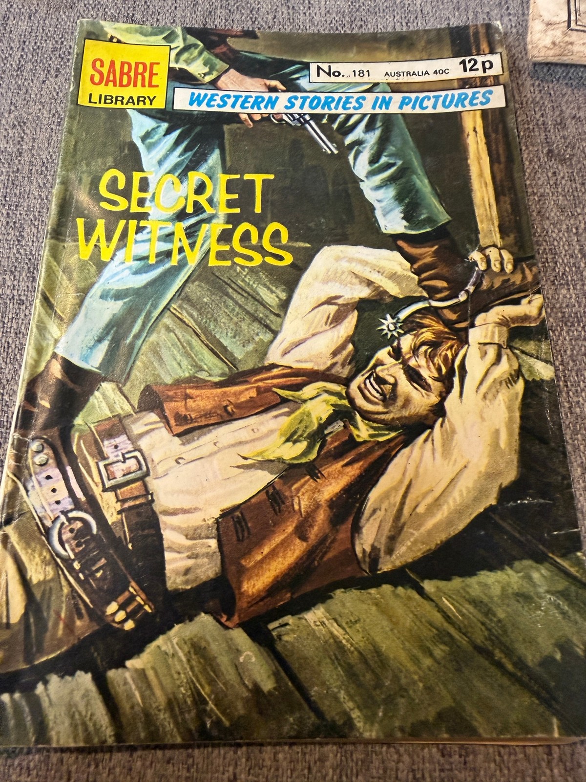 VINTAGE SABRE LIBRARY WESTERN COMIC PICTURE STORY SECRET WITNESS NO 181 UK 12P