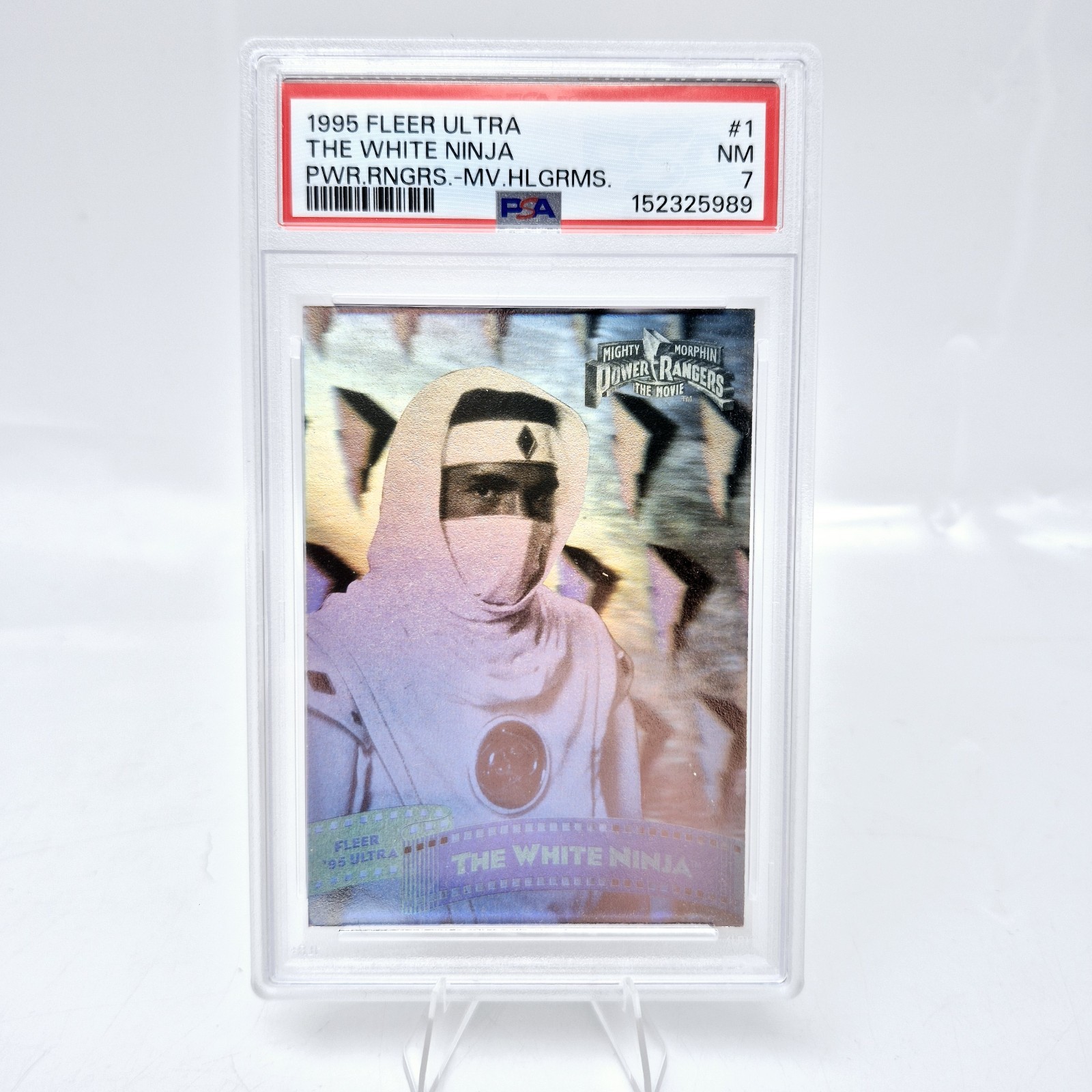Fleer Ultra Power Rangers 1995 White Ninja Ranger #1 PSA 7 Holo Foil