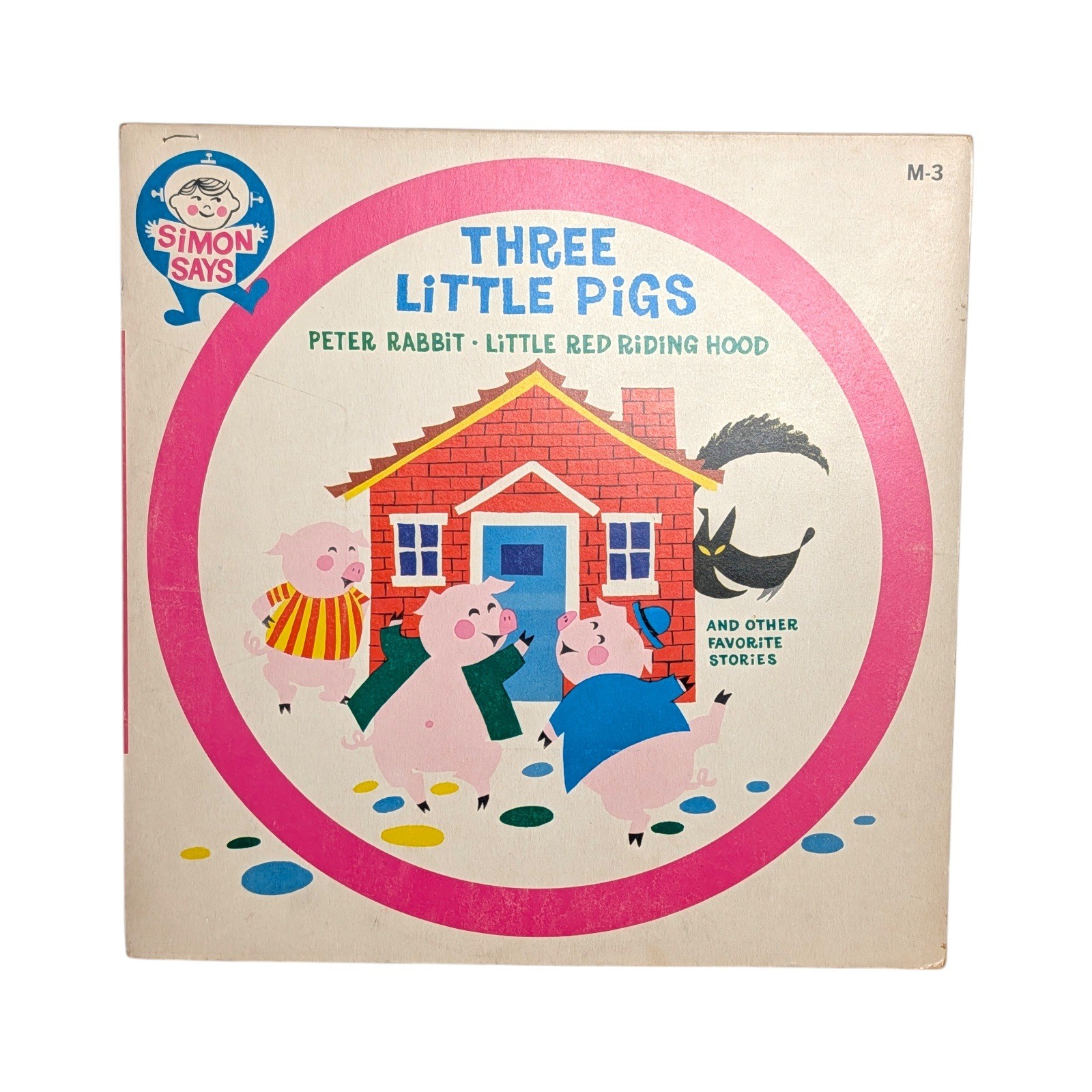 Simon Says Three Little Pigs Vinyl Record Peter Rabbit Red Riding Hood 33 RPM