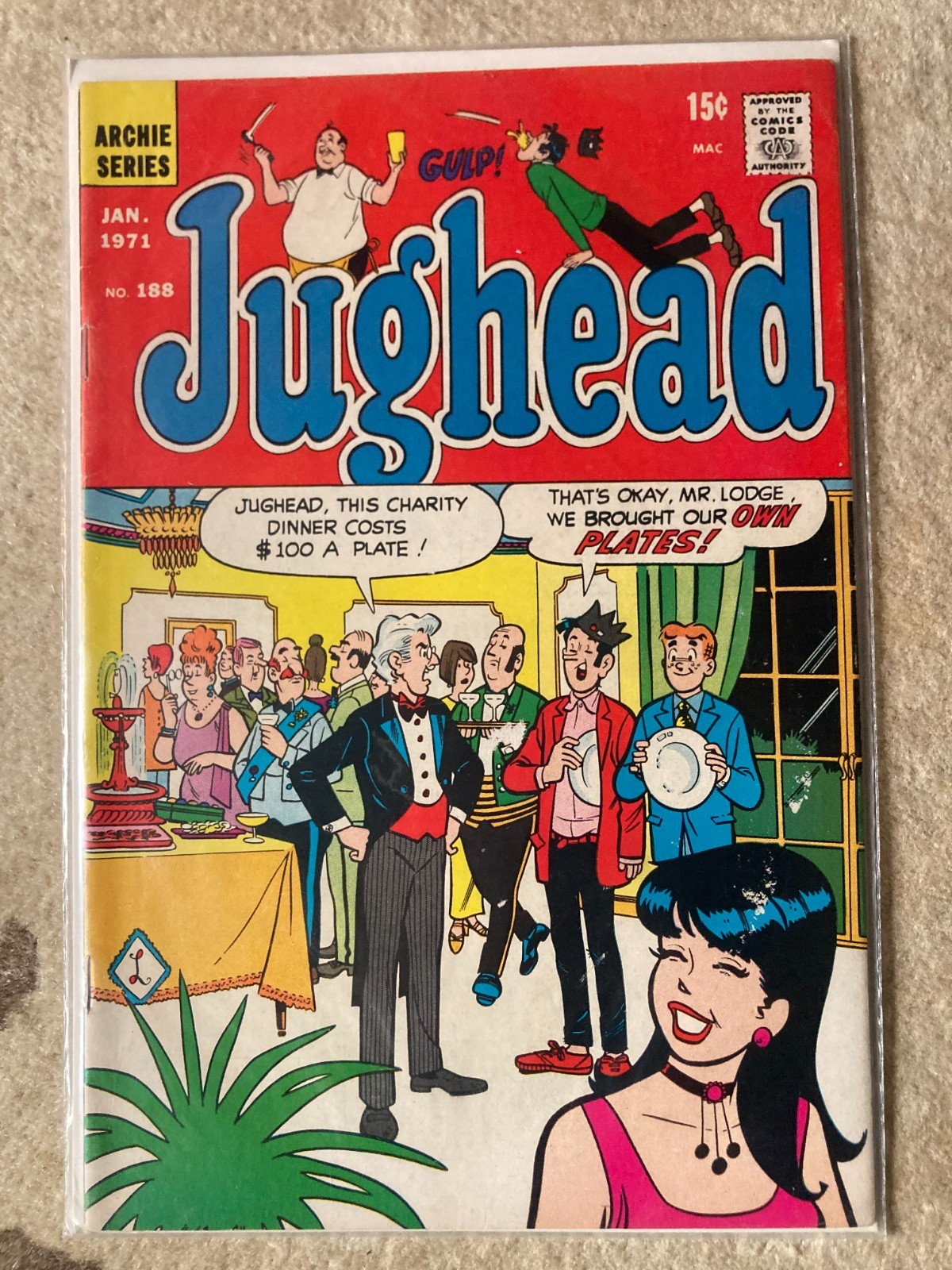 Vintage anni 70 Jughead fumetto anni 70 Archie Comics 1971 numero 188 gennaio