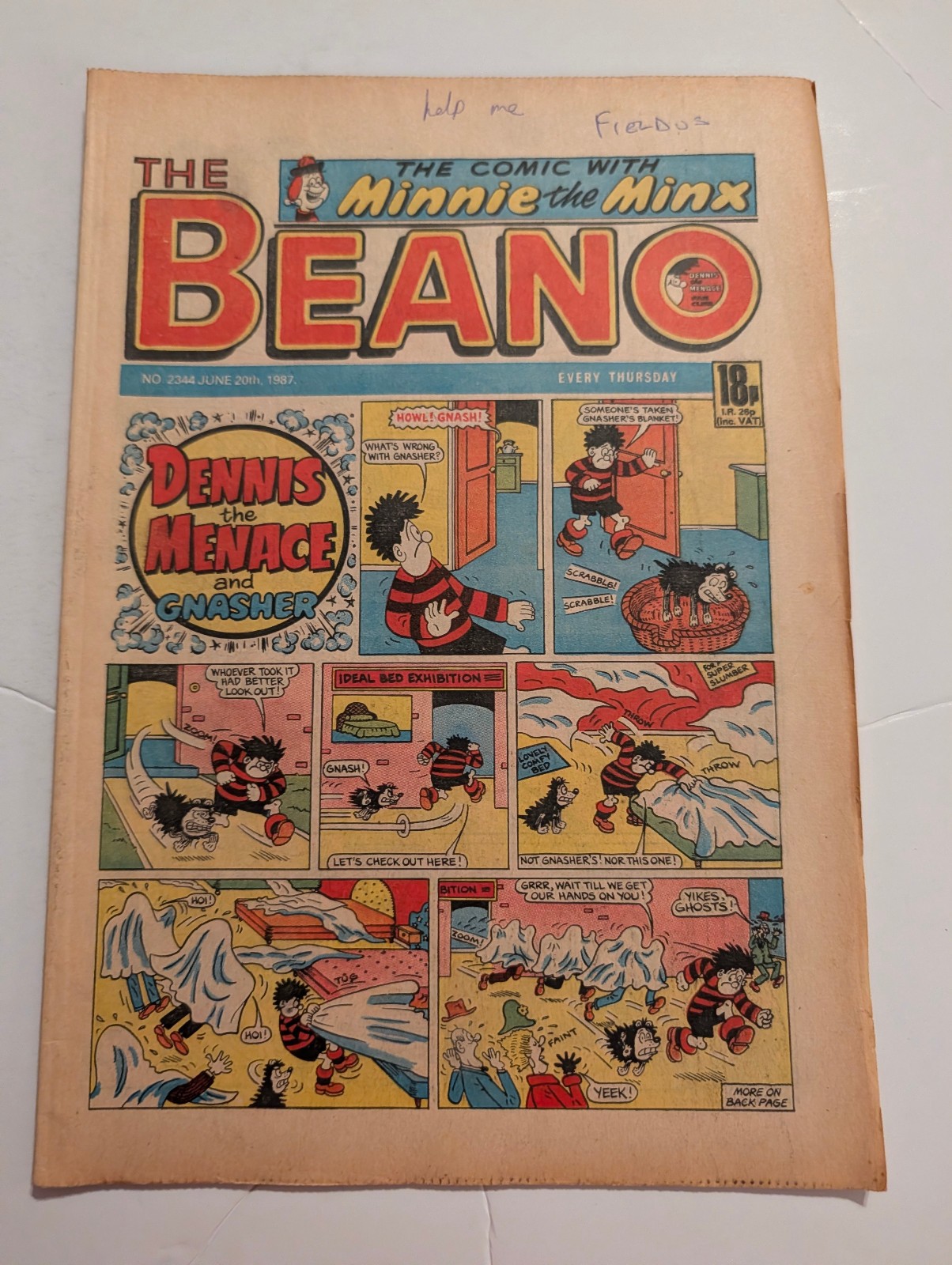 Beano Comic No 2344 June 20th 1987.