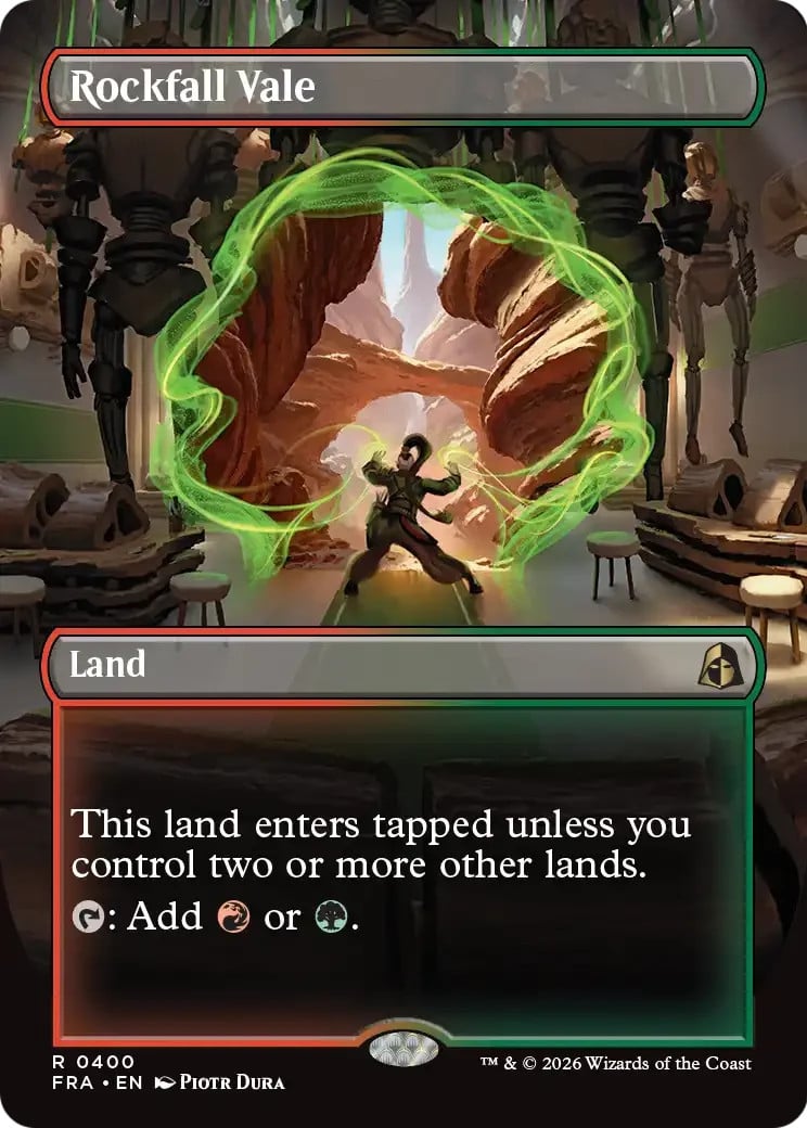 MTG Rockfall Vale Borderless 400 quasi nuovo realtà frattura rara