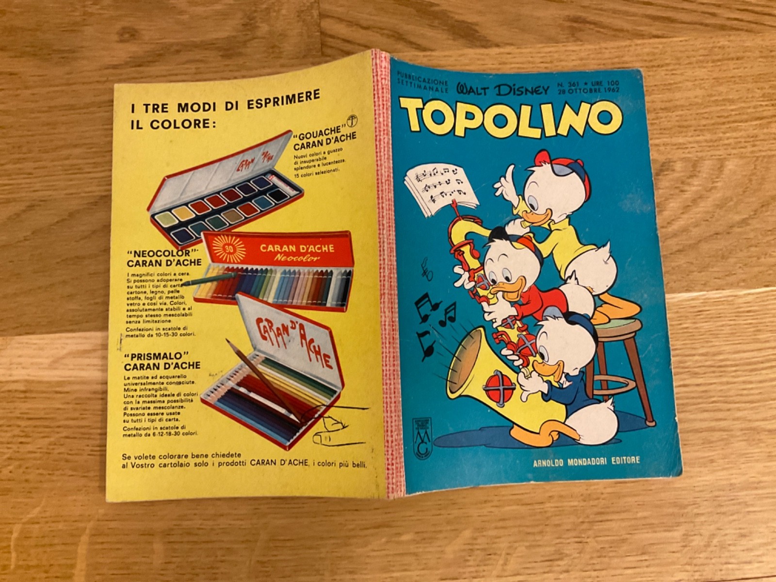 TOPOLINO LIBRETTO N.361 MONDADORI DISNEY 1962 NO BOLLINO, NO FIGURINE,