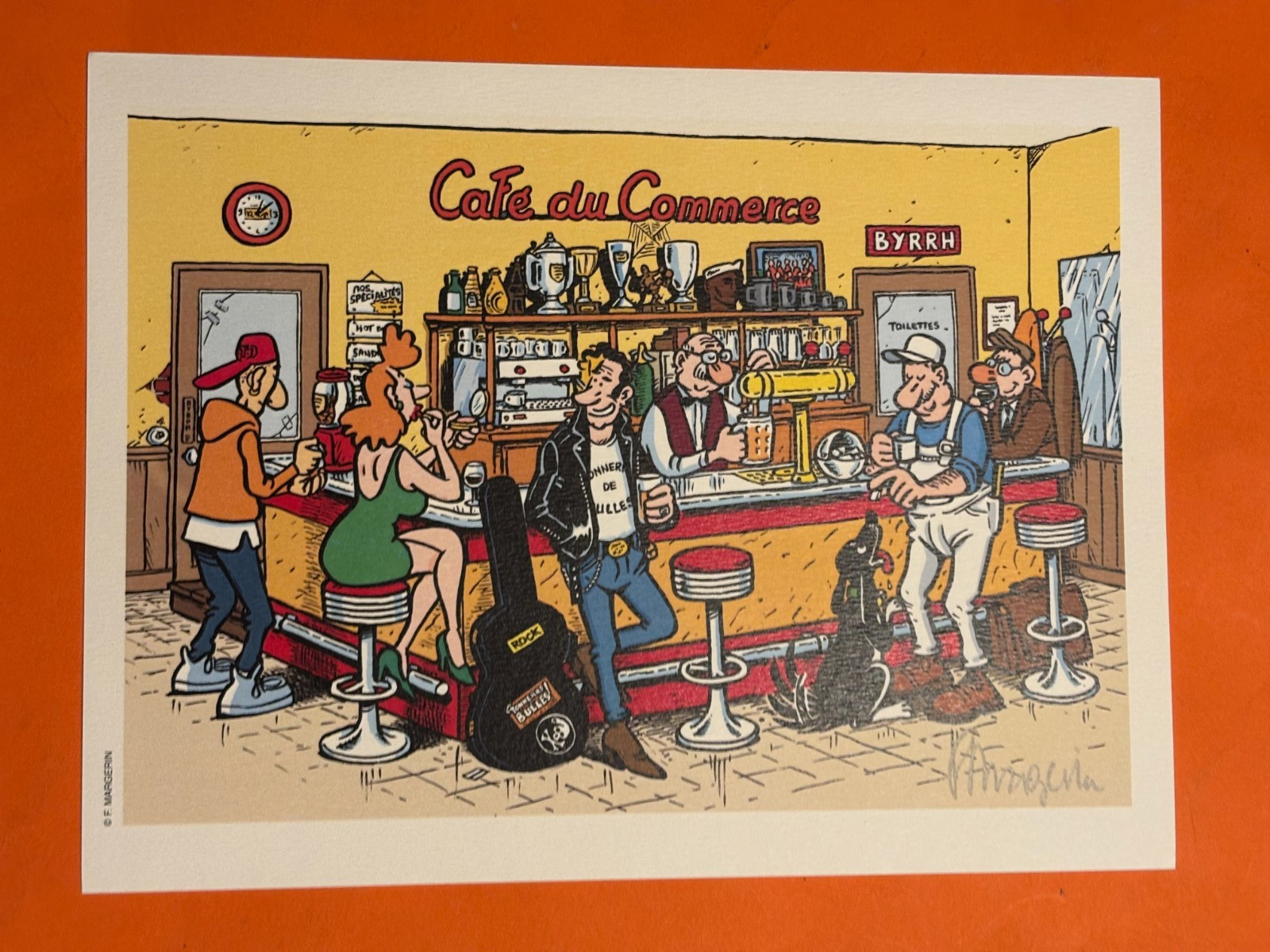 MARGERIN EX LIBRIS SIGNE CAFE DU COMMERCE 18 X 25 TONNERRE DE BULLES NEUF