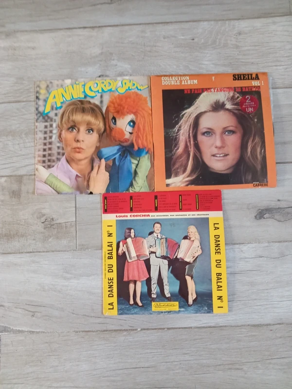 Lot de 3 disques vinyles variété française