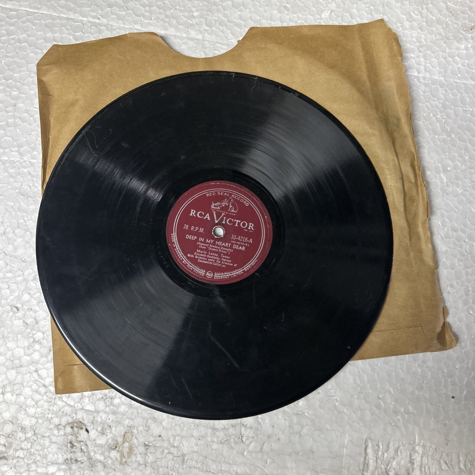 Mario Lanza Serenade/Deep In My Heart Dear Red Seal Rca Victor 78