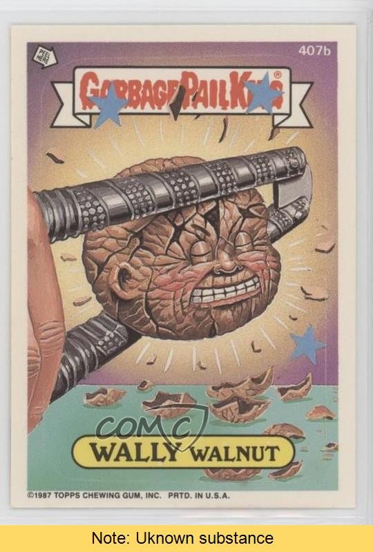 1987 Topps Garbage Pail Kids Series 10 Wally Walnut #407b READ 0r0j