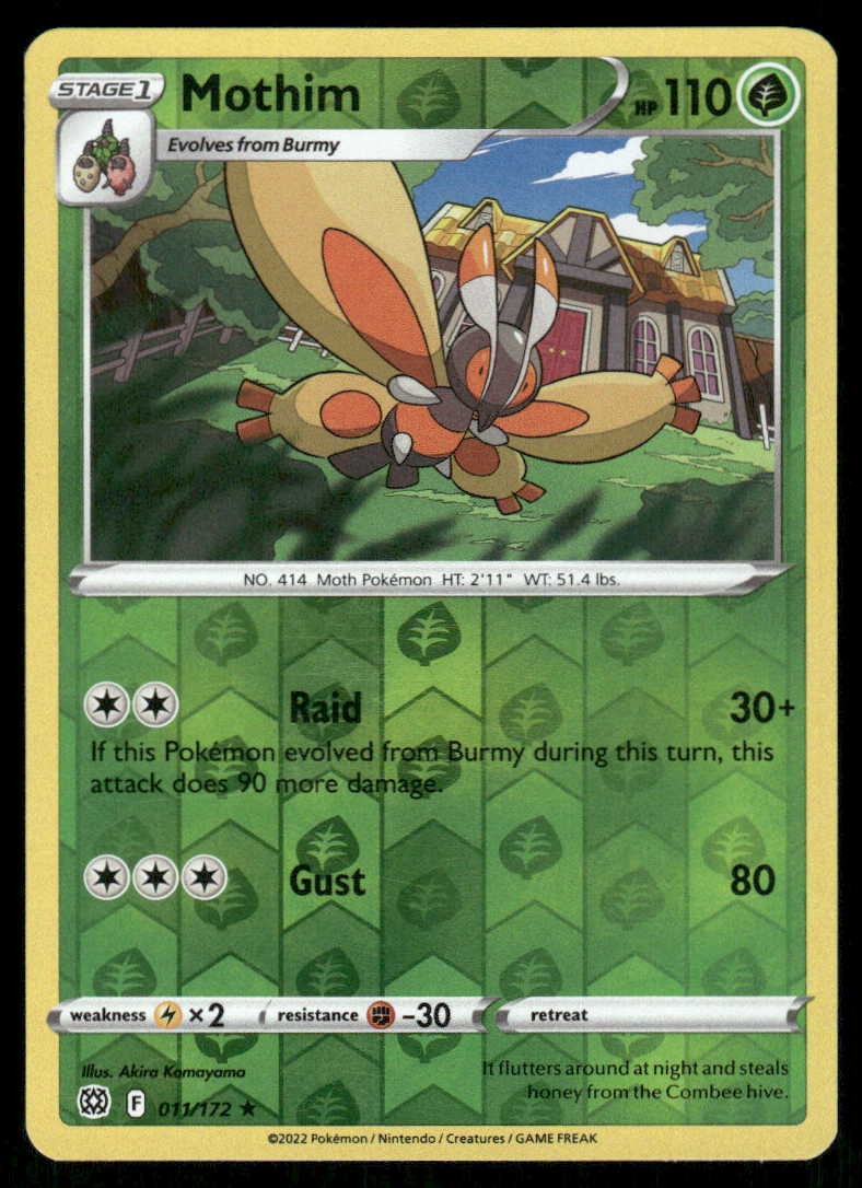 POKEMON MOTHIM STELLE BRILLANTI 011/172 REVERSE HOLO R LP