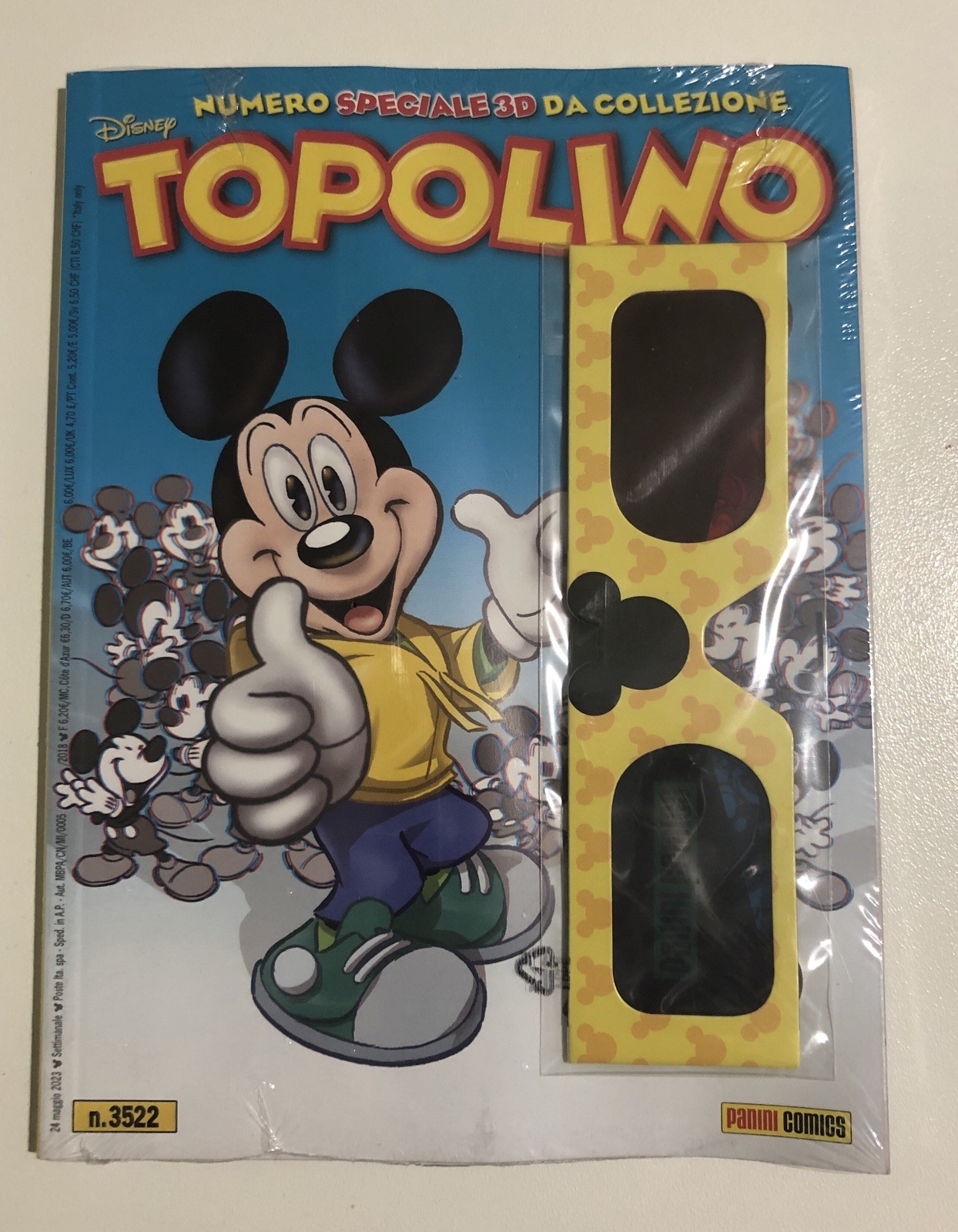 TOPOLINO 3522 BLISTERATO GADGET OCCHIALI 3D SCIARRONE * NUOVO * EDICOLA