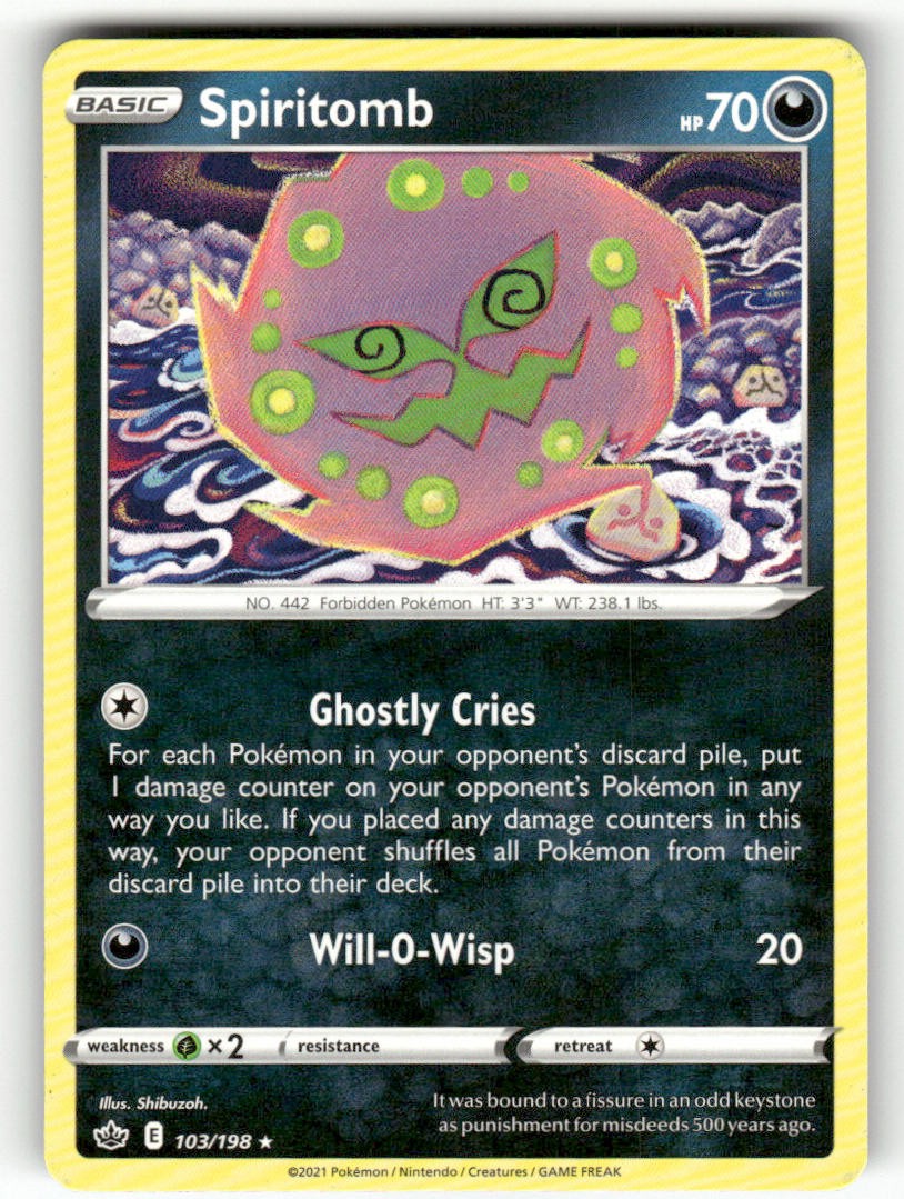 Pokemon Regno Ghiacciante Raro Spiritomb 103/198 Giocato Leggermente
