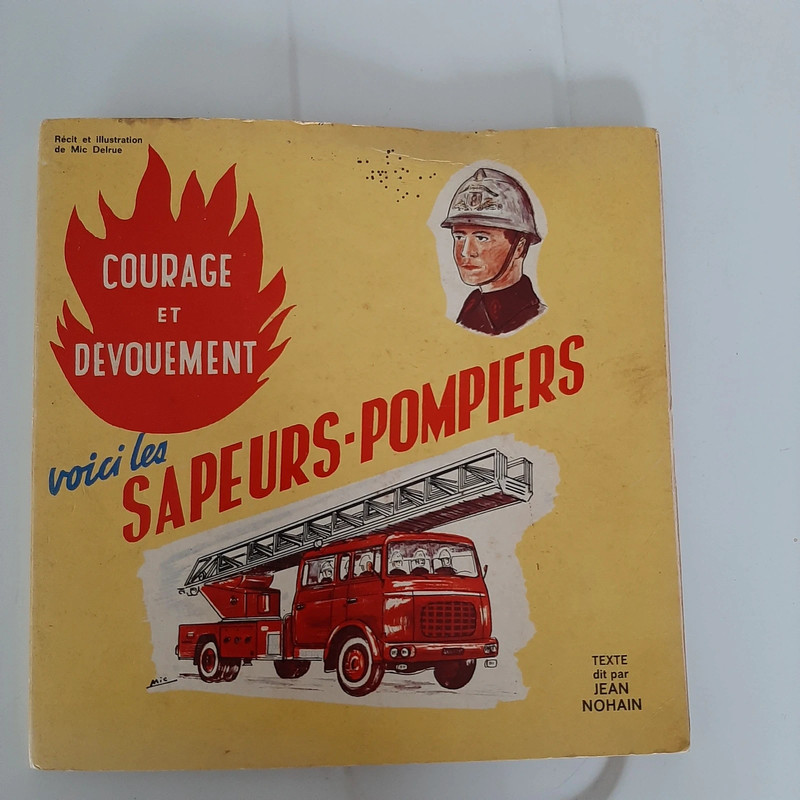 Livret plus disque 45 tours pompiers vintage