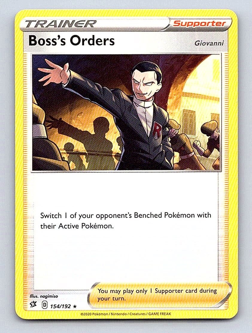 Boss's Orders 154/192 Holo Rare Rebel Clash Pokemon Lightly Played