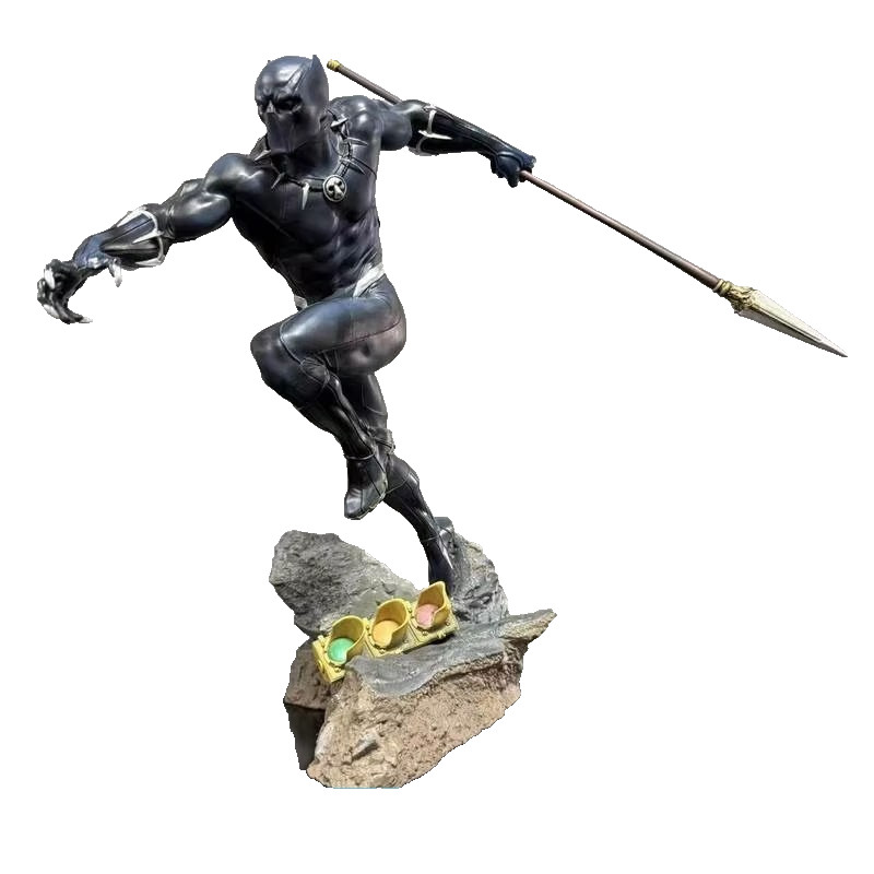 Statua Marvel Black Panther 40 cm Avengers Wakanda personaggio da collezione resina decorazione