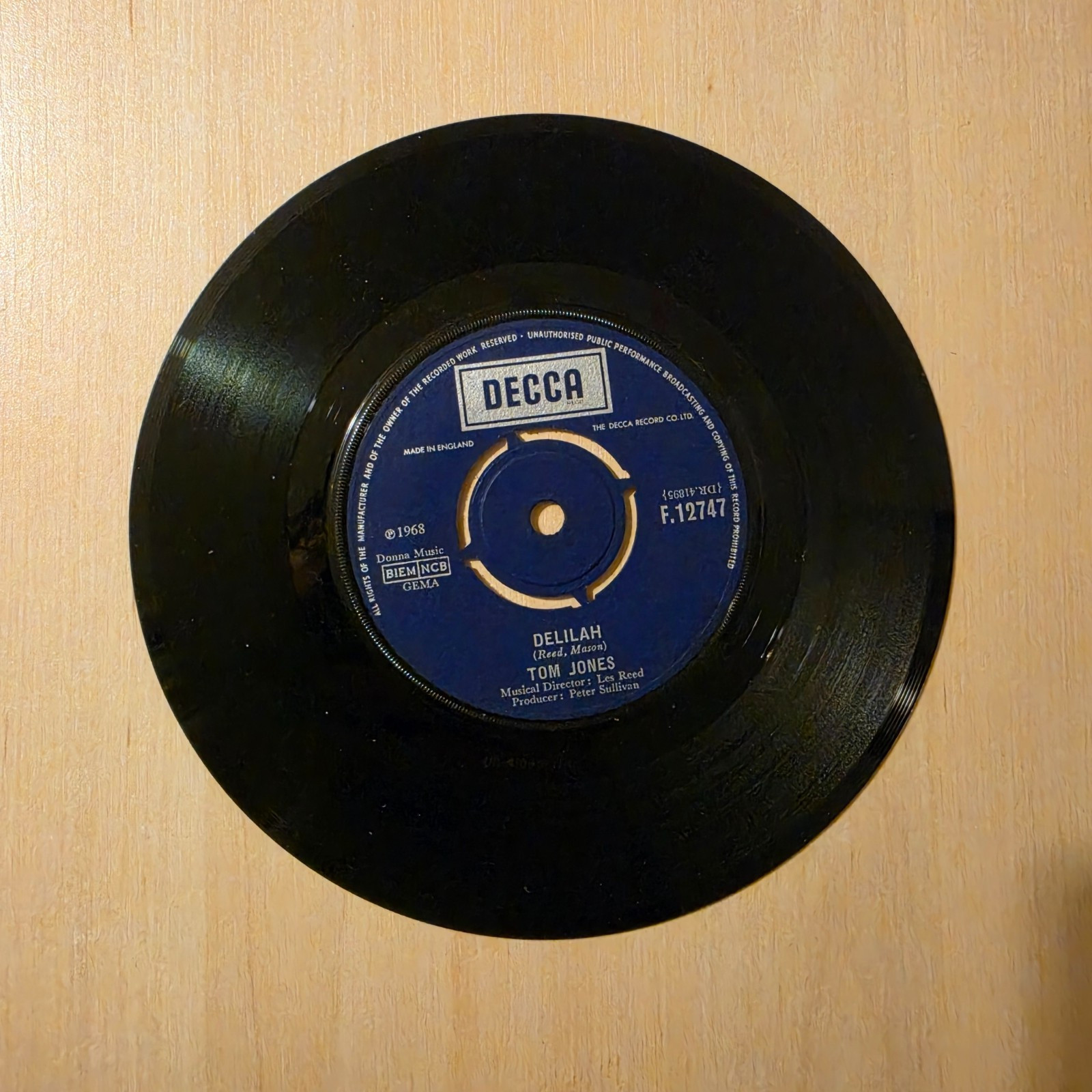 Tom Jones - 7" Vinyl - Delilah (VG+)