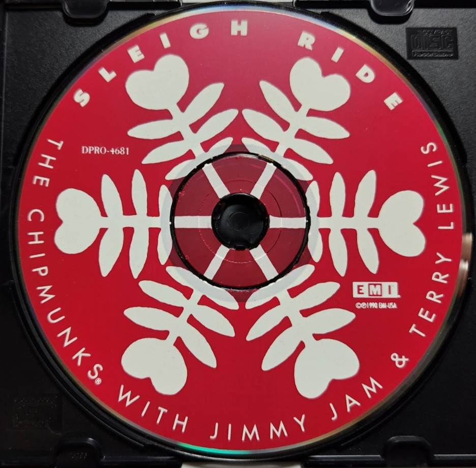 The Chipmunks With Jimmy Jam & Terry Lewis Sleigh Ride RARE 1990 Promo CD Single