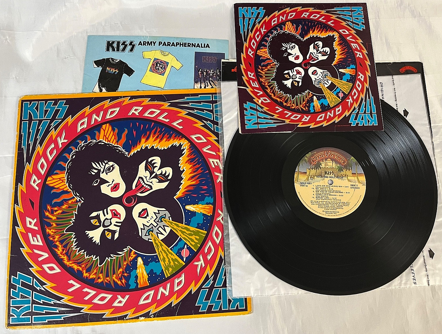 KISS "Rock And Roll Over" LP Vinyl Original 1976 Sticker Order Form Aucoin Ace