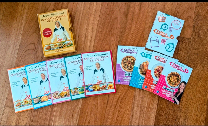 Doppio cofanetto di libri di ricette di cucina Suor Germana e Cotto e Mangiato