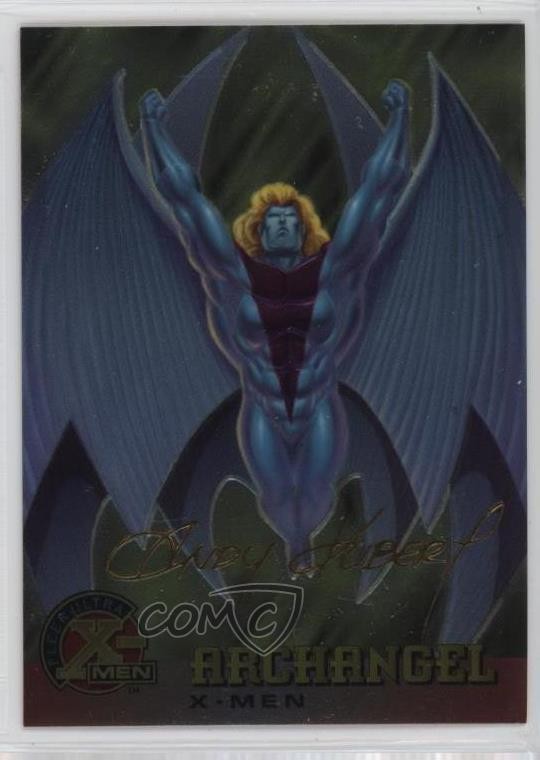 1995 Fleer Ultra Marvel X-Men interamente cromato lamina d'oro firma Arcangelo #1 1h24