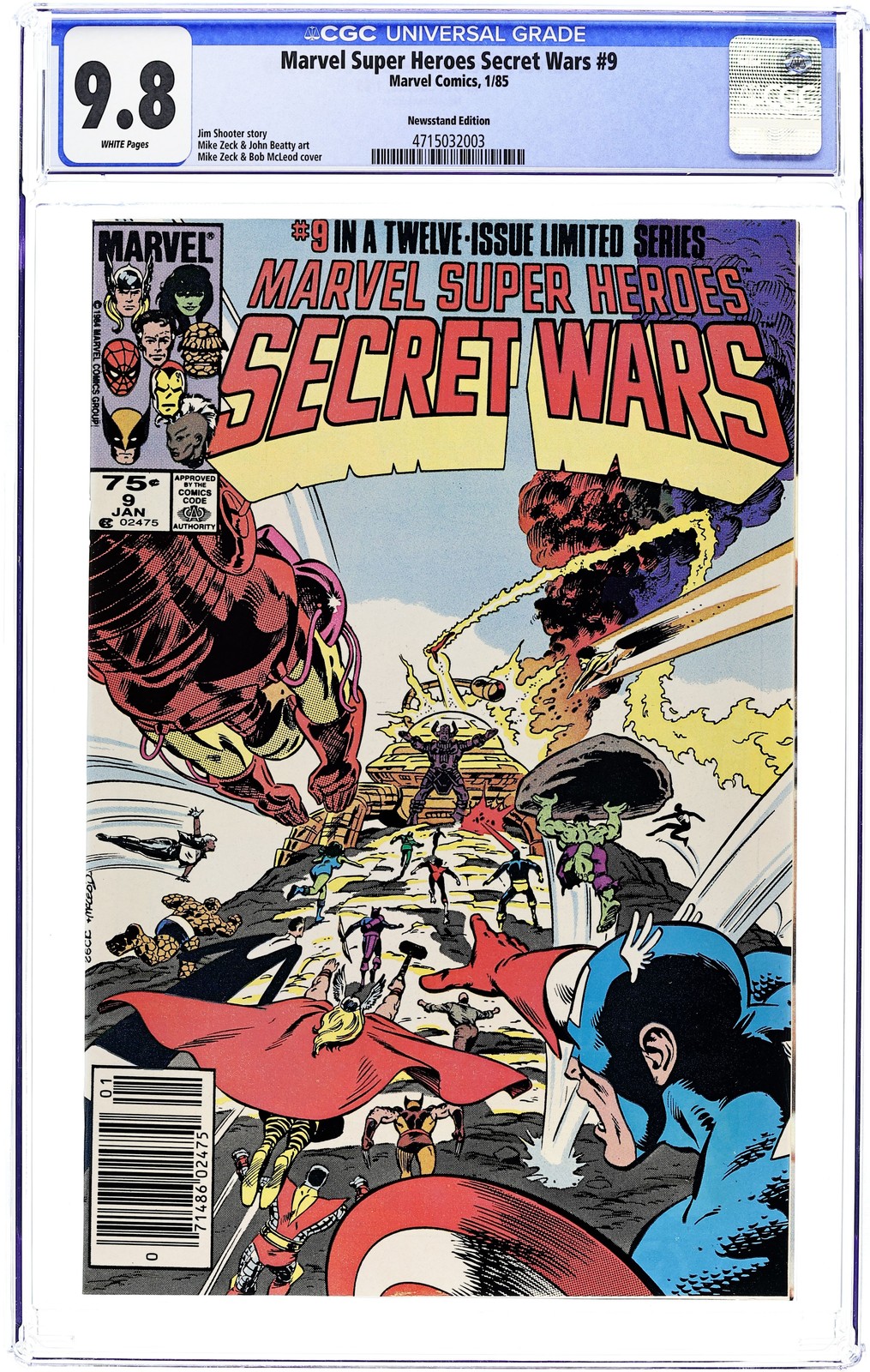 Marvel Super Heroes Secret Wars #9N CGC 9.8 Newsstand 1985 4715032003