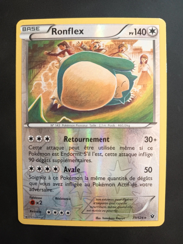 Carte Pokemon Ronflex Reverse 77/124 Impact des Destins 2016 | État Very Good